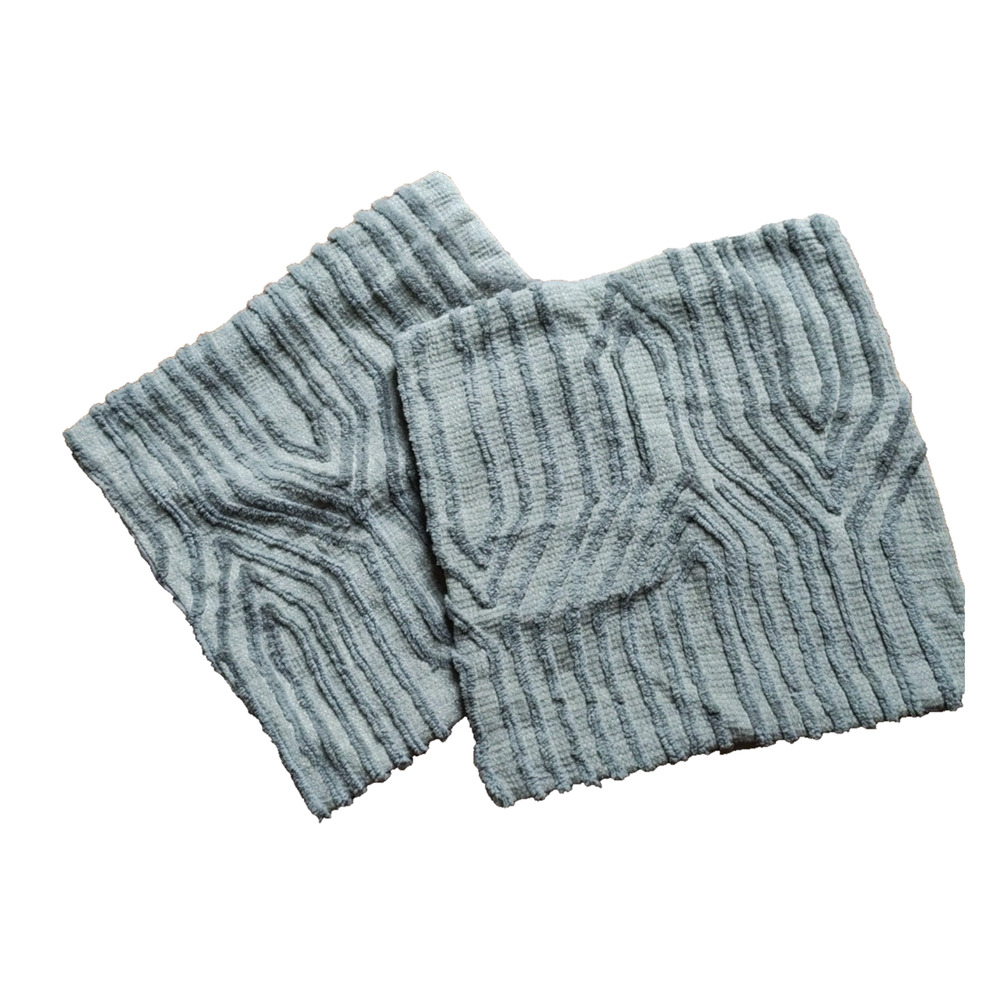 (2) Pier 1 Imports Throw Pillows Covers Shams Gray Cotton Geometric Textured - Picture 8 of 10